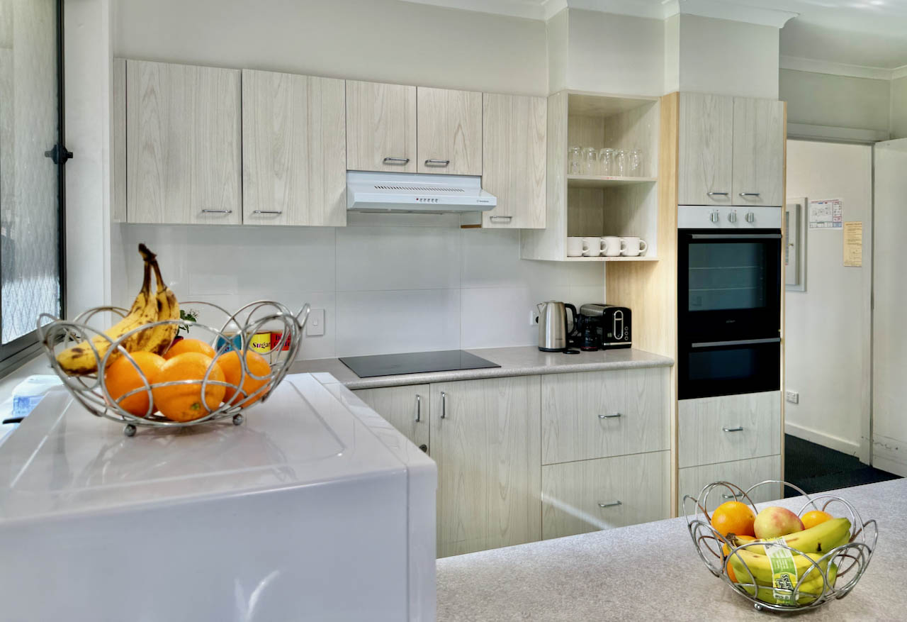 A kitchen inside a Wallara accommodation home in Heatherton.