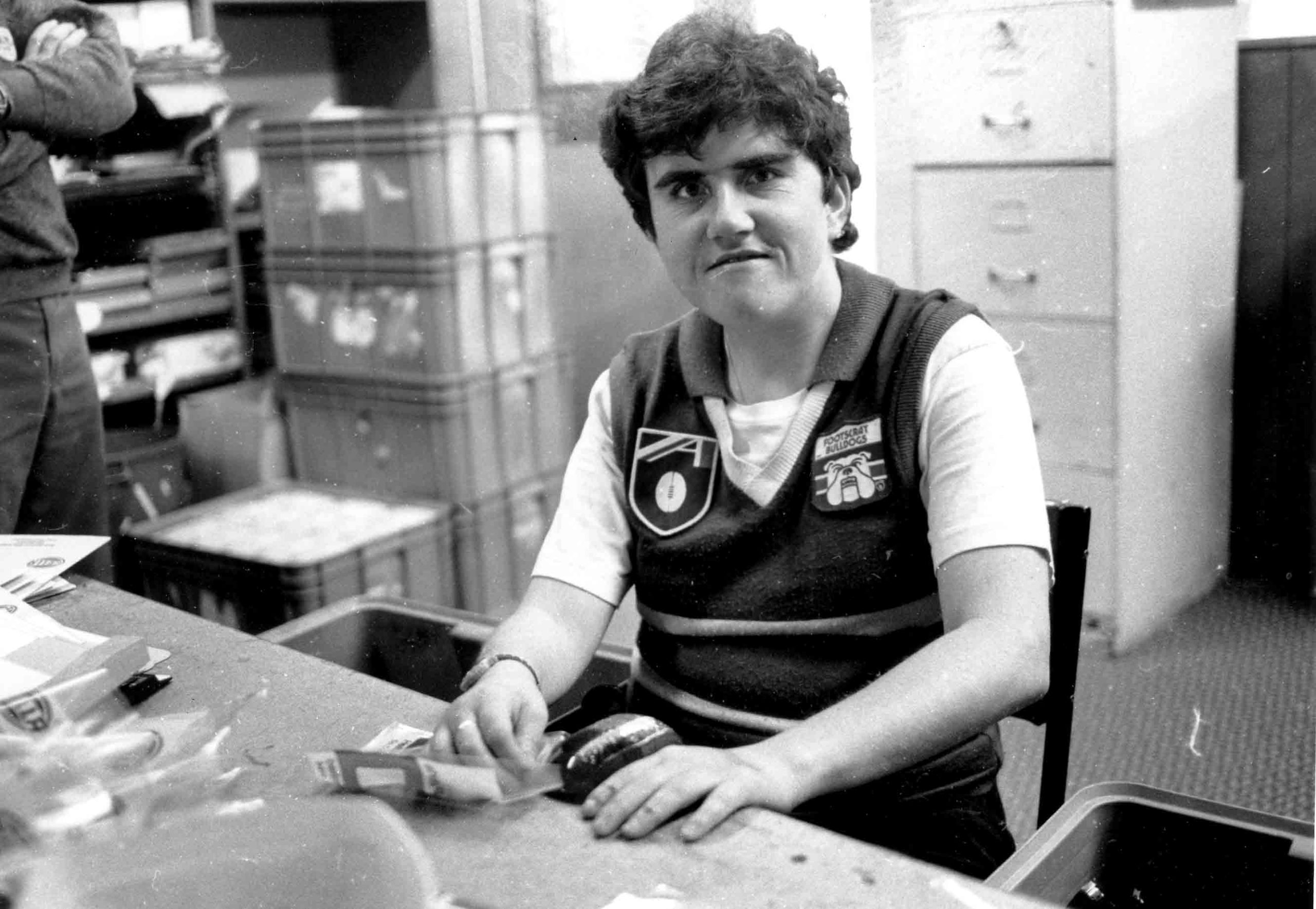 A Wallara participant working indoors during the early years of the organisation.