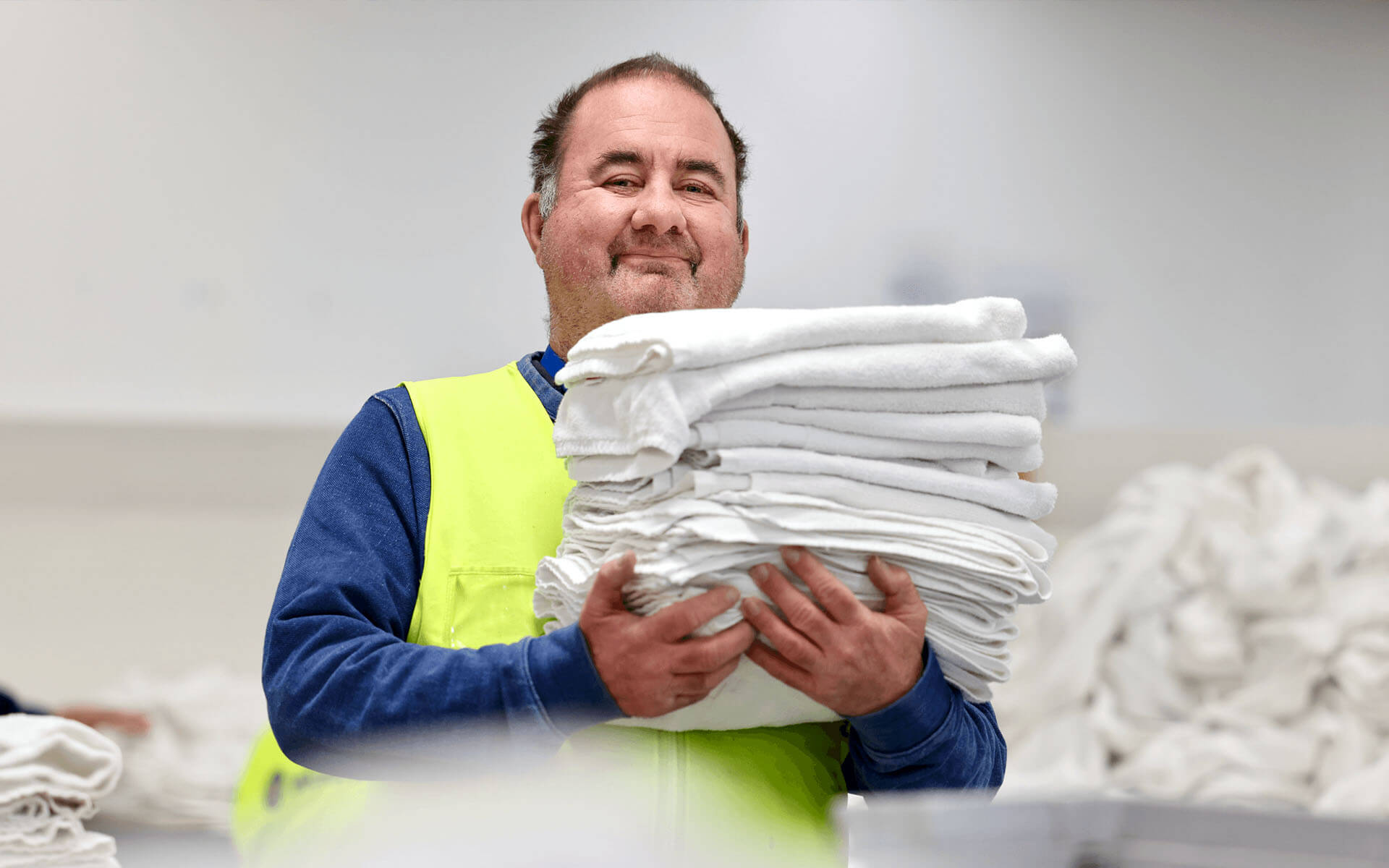 Wallara Logistics client folding linen
